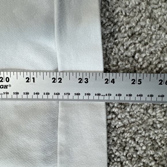 Adidas Fleece Sweatshirt Mens L Long Sleeve Crew Neck Side Tape Logo White Black - Picture 4 of 8